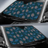 Sea Turtle Hand Drawn Blue Print Car Sun Shade For Windshield
