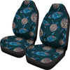 Sea Turtle Hand Drawn Blue Print Universal Fit Car Seat Covers