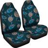 Sea Turtle Hand Drawn Blue Print Universal Fit Car Seat Covers