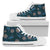 Sea Turtle Hand Drawn Blue Print Women High Top Shoes