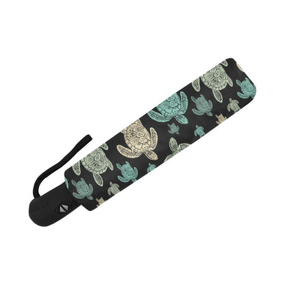 Sea Turtle Stamp Pattern Automatic Foldable Umbrella