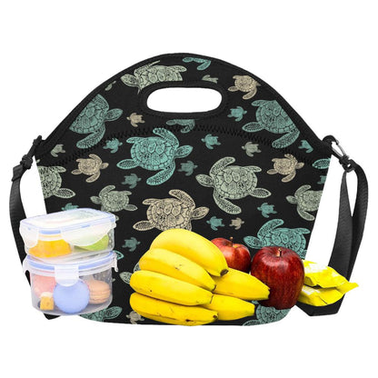 Sea Turtle Stamp Pattern Neoprene Lunch Bag (Model 1669)(Large)-JTAMIGO.COM