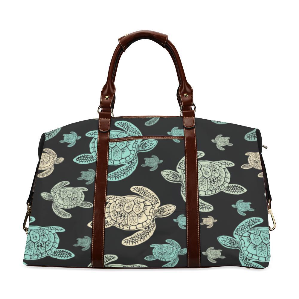 Sea Turtle Stamp Pattern Travel Bag