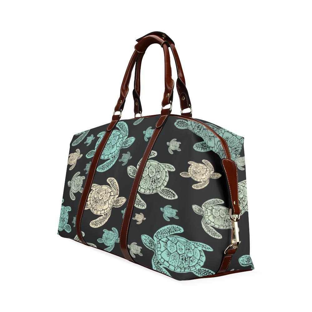 Sea Turtle Stamp Pattern Travel Bag