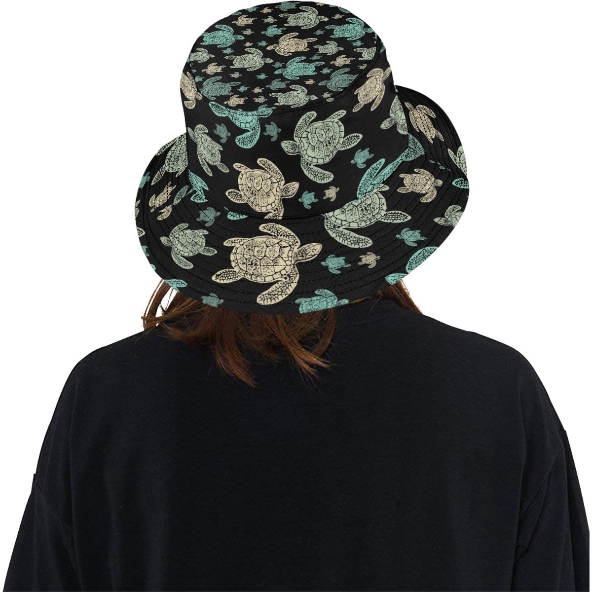 Sea Turtle Stamp Pattern Unisex Bucket Hat