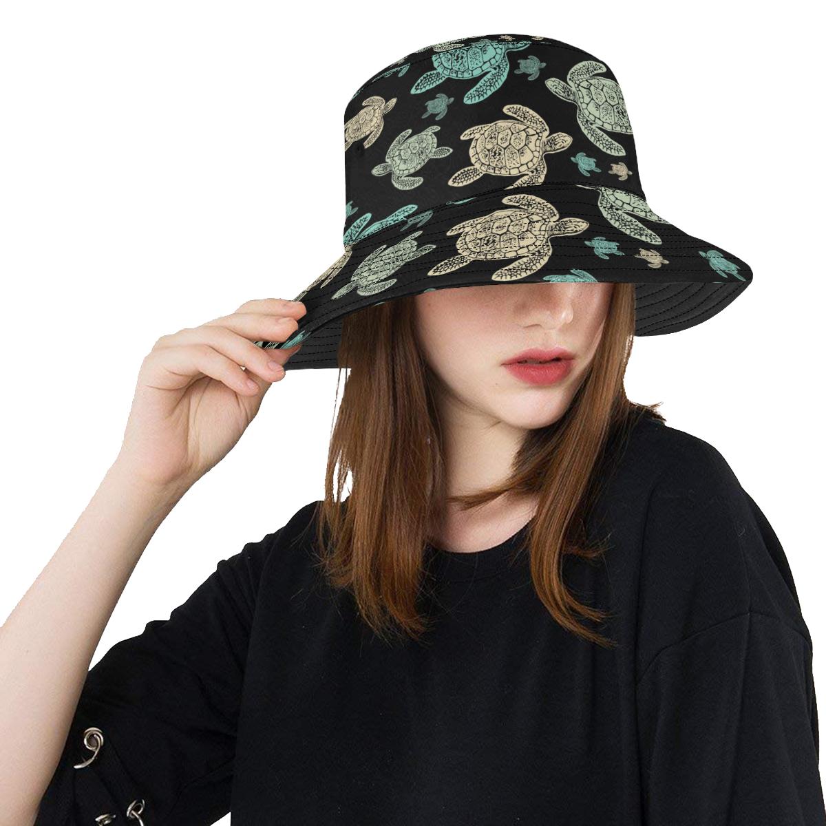 Sea Turtle Stamp Pattern Unisex Bucket Hat