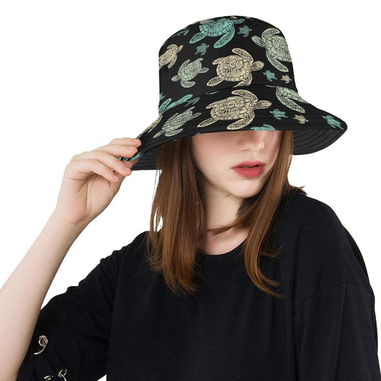 Sea Turtle Stamp Pattern Unisex Bucket Hat