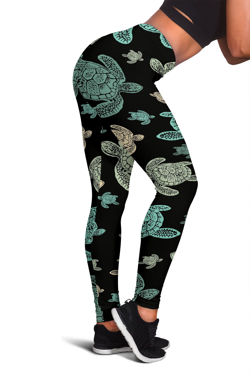 Sea Turtle Stamp Pattern Women Leggings