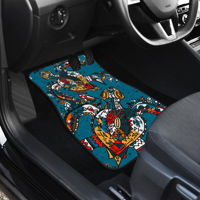 Sea Turtle Tribal Colorful Hand Drawn Car Floor Mats