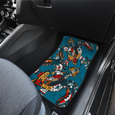 Sea Turtle Tribal Colorful Hand Drawn Car Floor Mats