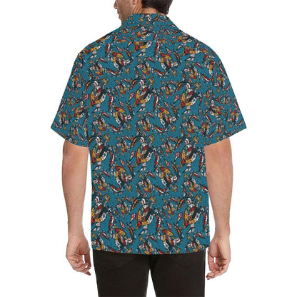Sea Turtle Tribal Colorful Hand Drawn Men Aloha Hawaiian Shirt