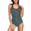 Sea Turtle Tribal Colorful Hand Drawn One Piece Swimsuit-JTAMIGO.COM