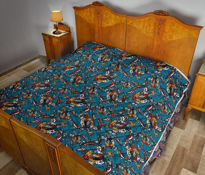 Sea Turtle Tribal Colorful Hand Drawn Premium Quilt-JTAMIGO.COM