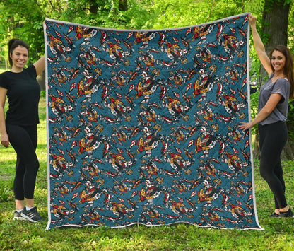 Sea Turtle Tribal Colorful Hand Drawn Premium Quilt-JTAMIGO.COM