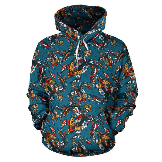 Sea Turtle Tribal Colorful Hand Drawn Pullover Hoodie