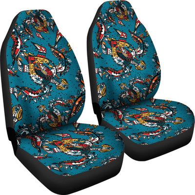 Sea Turtle Tribal Colorful Hand Drawn Universal Fit Car Seat Covers