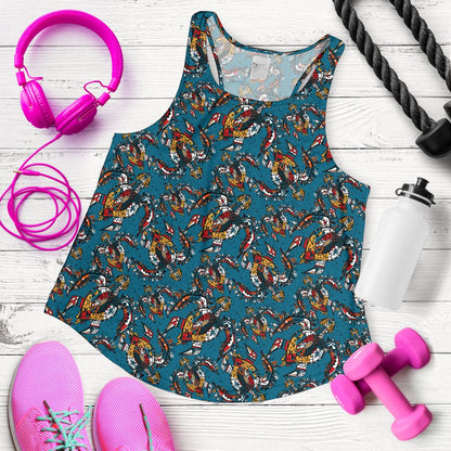 Sea Turtle Tribal Colorful Hand Drawn Women Racerback Tank Top