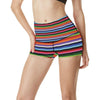 Serape Design High Waisted Spandex Shorts-JTAMIGO.COM