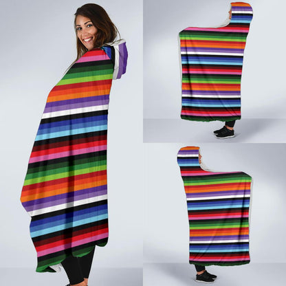 Serape Design Hooded Blanket-JTAMIGO.COM