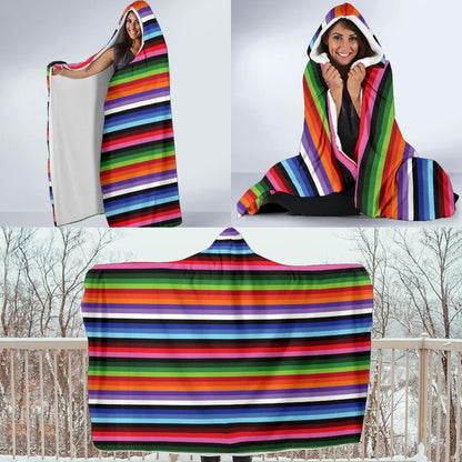 Serape Design Hooded Blanket-JTAMIGO.COM