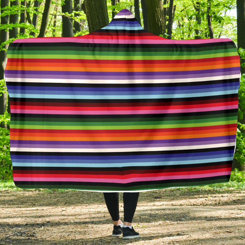 Serape Design Hooded Blanket-JTAMIGO.COM