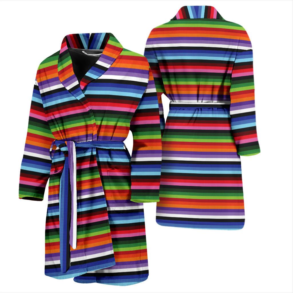 Serape Design Men Bath Robe-JTAMIGO.COM
