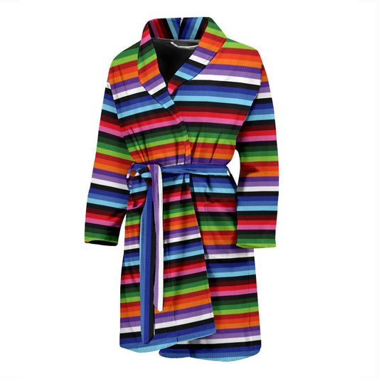 Serape Design Men Bath Robe-JTAMIGO.COM