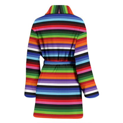 Serape Design Women Bath Robe-JTAMIGO.COM