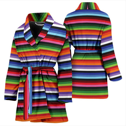Serape Design Women Bath Robe-JTAMIGO.COM