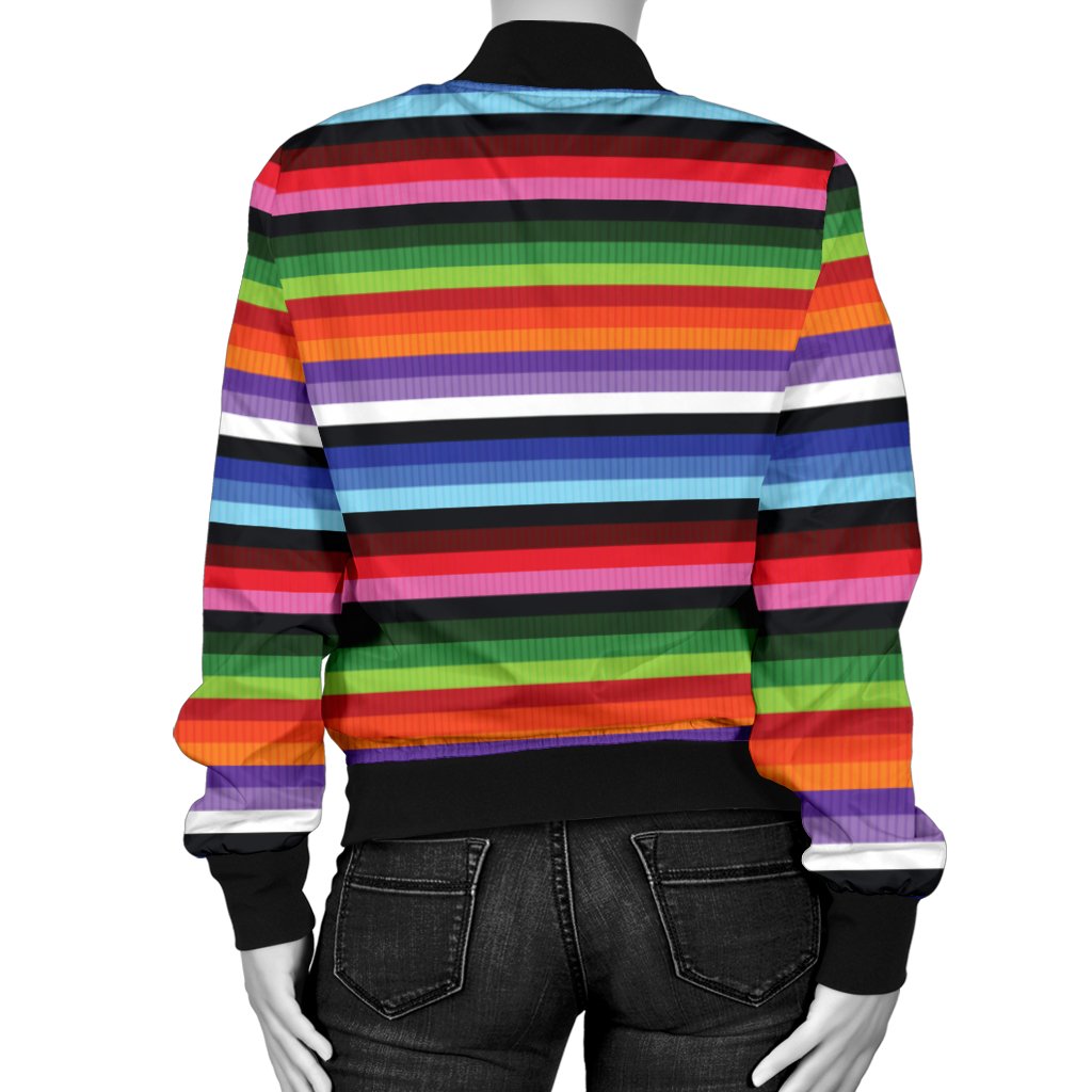 Serape Design Women Casual Bomber Jacket