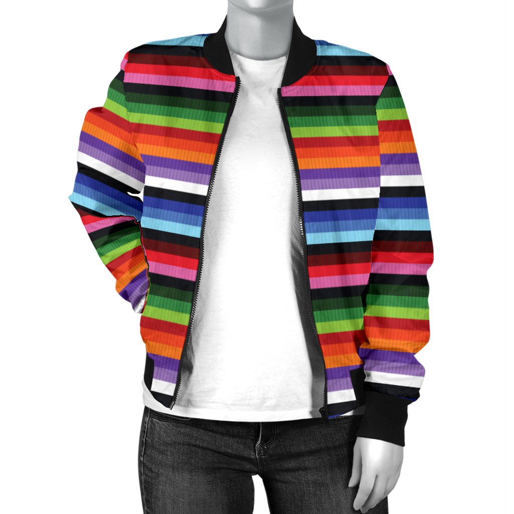 Serape Design Women Casual Bomber Jacket