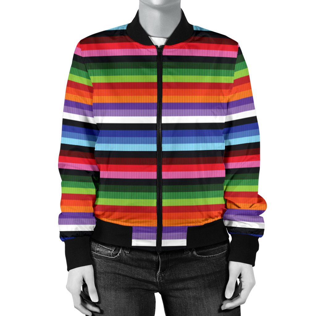 Serape Design Women Casual Bomber Jacket