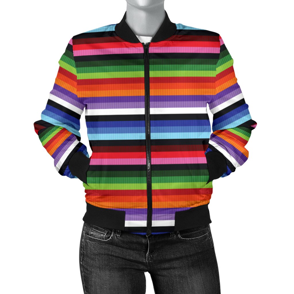Serape Design Women Casual Bomber Jacket