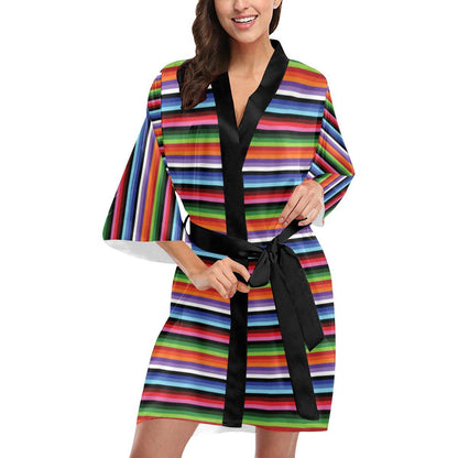 Serape Design Women Short Kimono Robe