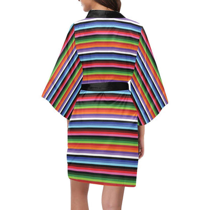 Serape Design Women Short Kimono Robe