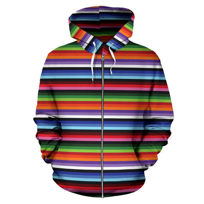 Serape Design Zip Up Hoodie