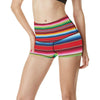 Serape Pattern High Waisted Spandex Shorts-JTAMIGO.COM