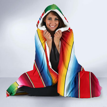 Serape Pattern Hooded Blanket-JTAMIGO.COM