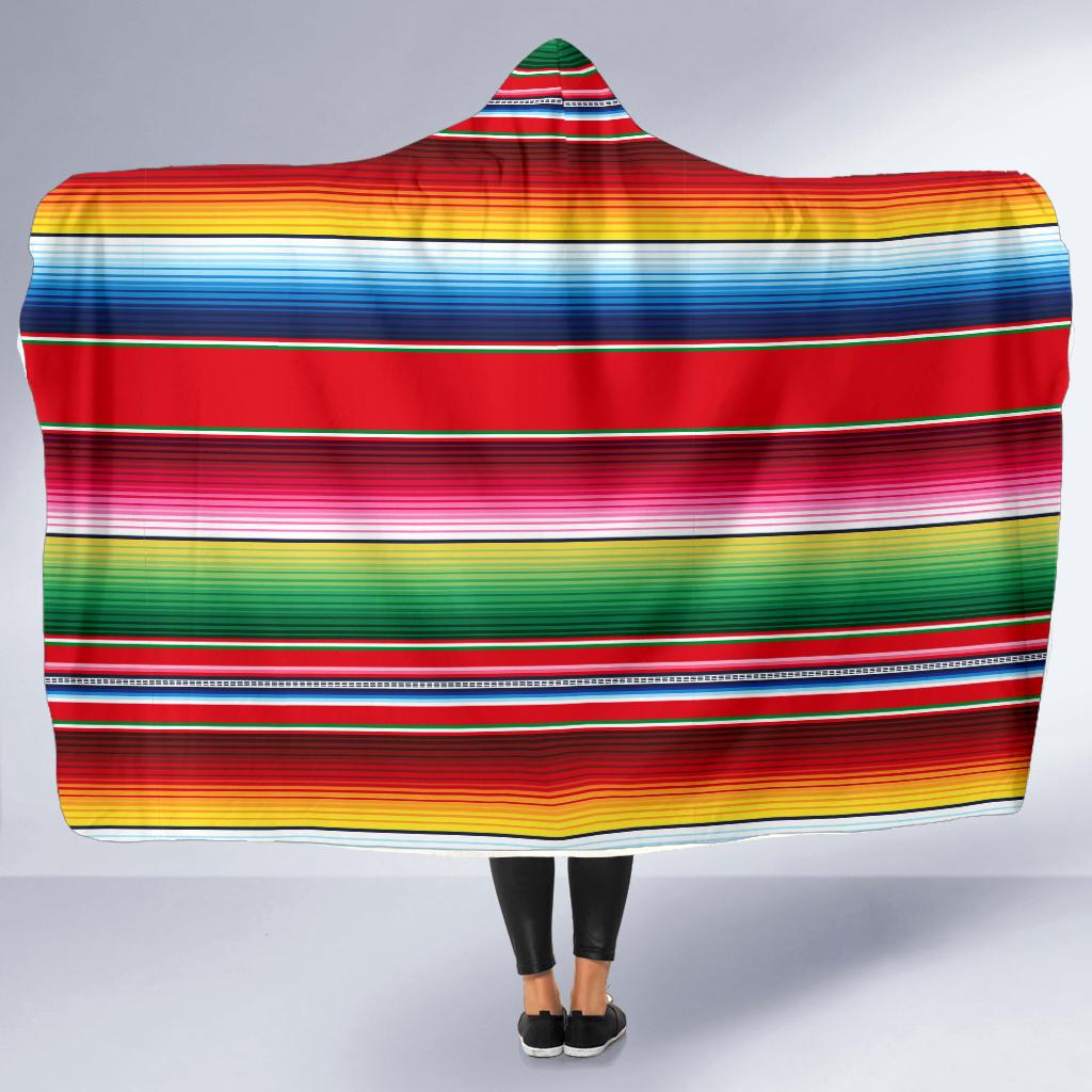 Serape Pattern Hooded Blanket-JTAMIGO.COM