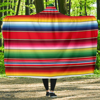 Serape Pattern Hooded Blanket-JTAMIGO.COM