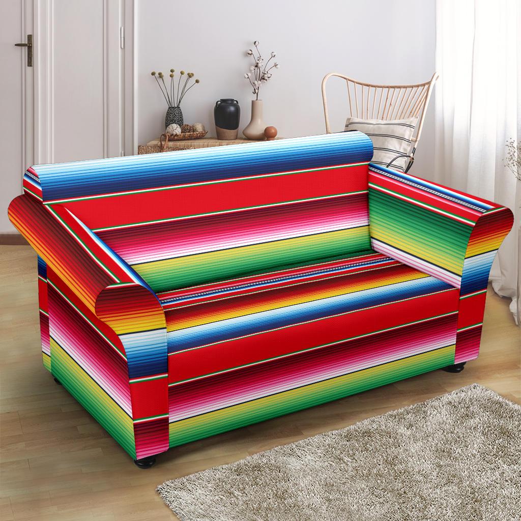 Serape Pattern Loveseat Slipcover-JTAMIGO.COM