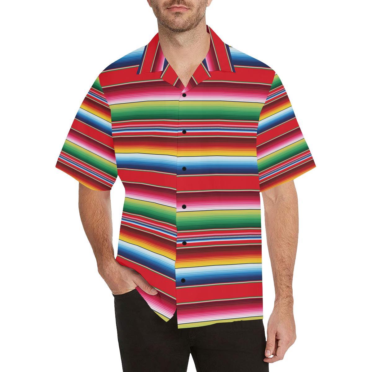 Serape Pattern Men Aloha Hawaiian Shirt