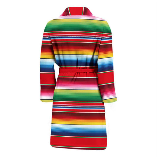 Serape Pattern Men Bath Robe-JTAMIGO.COM