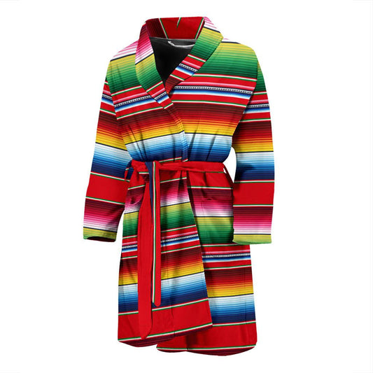 Serape Pattern Men Bath Robe-JTAMIGO.COM