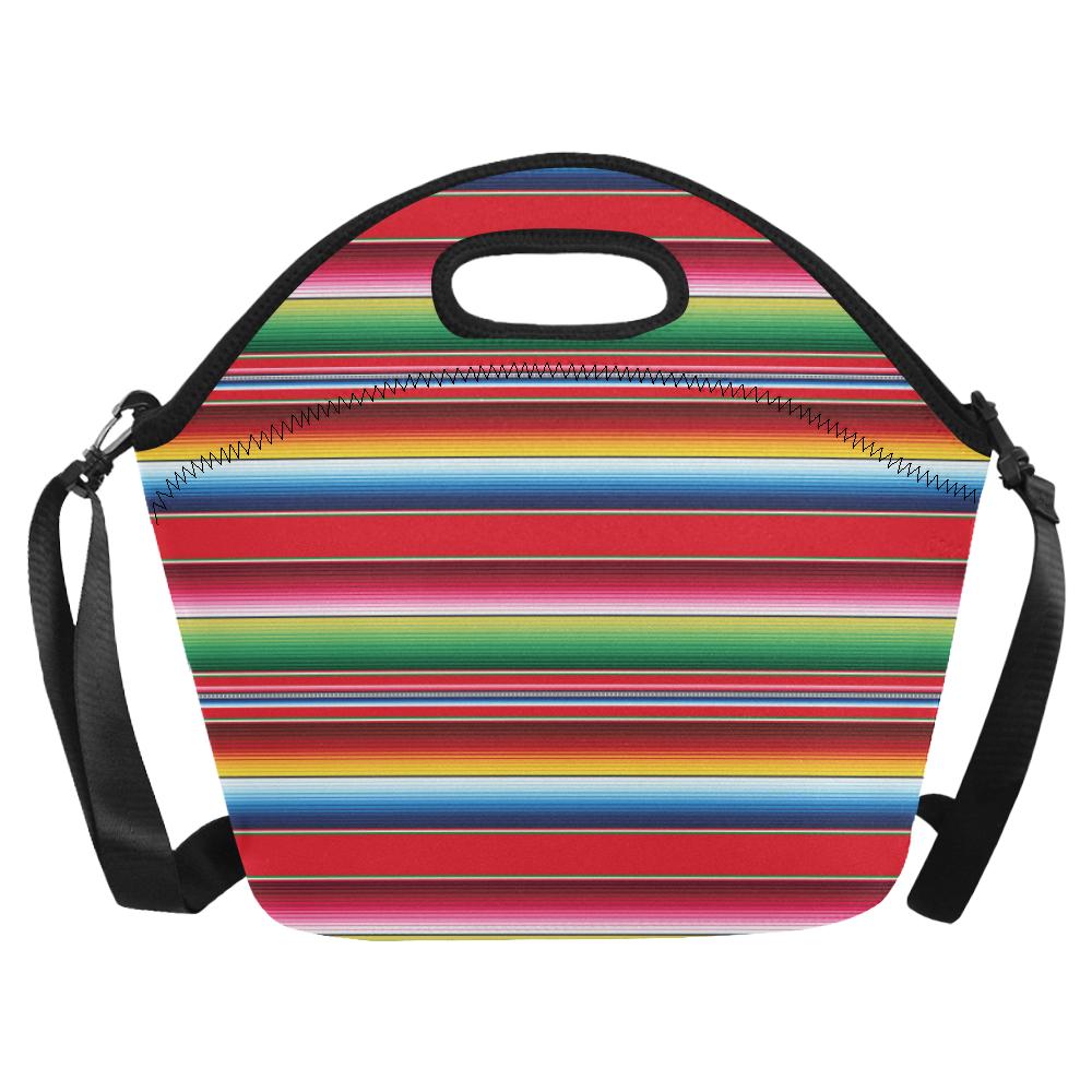 Serape Pattern Neoprene Lunch Bag (Model 1669)(Large)-JTAMIGO.COM