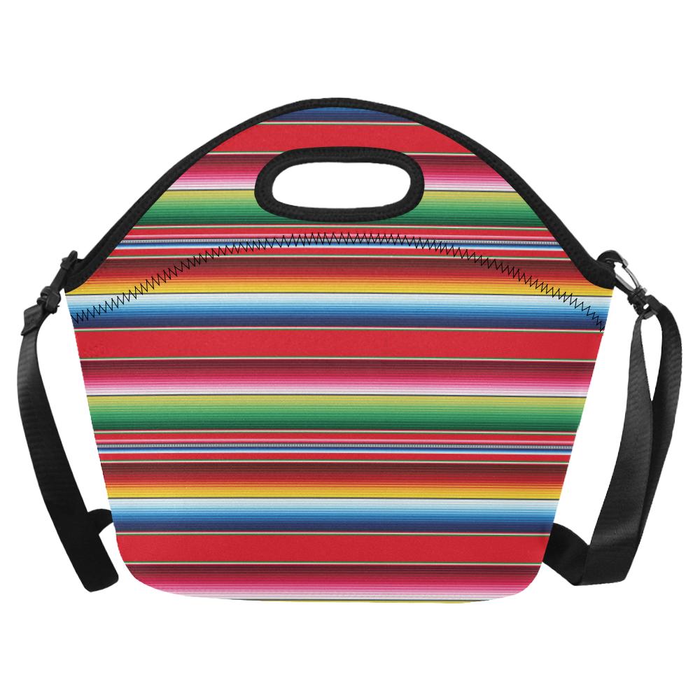 Serape Pattern Neoprene Lunch Bag (Model 1669)(Large)-JTAMIGO.COM
