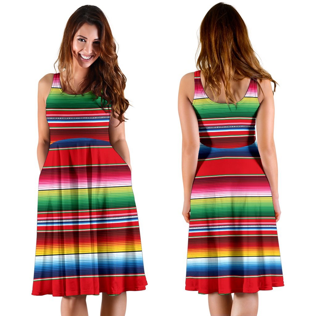 Serape Pattern Sleeveless Dress