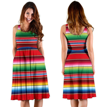 Serape Pattern Sleeveless Dress