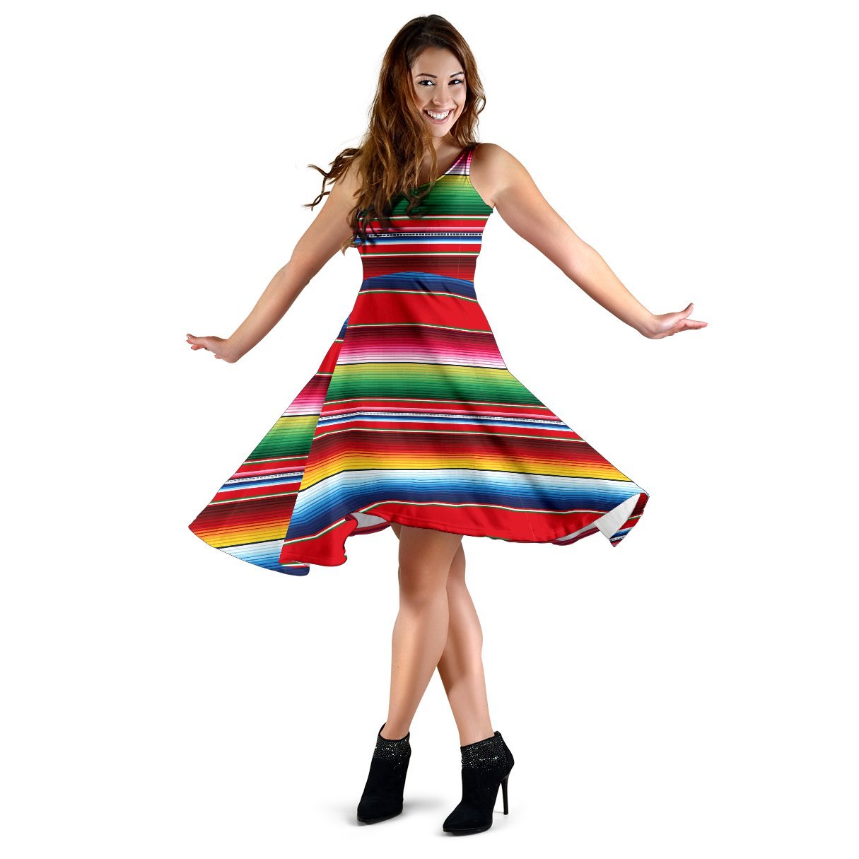 Serape Pattern Sleeveless Dress
