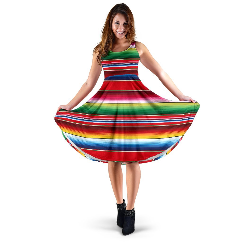 Serape Pattern Sleeveless Dress
